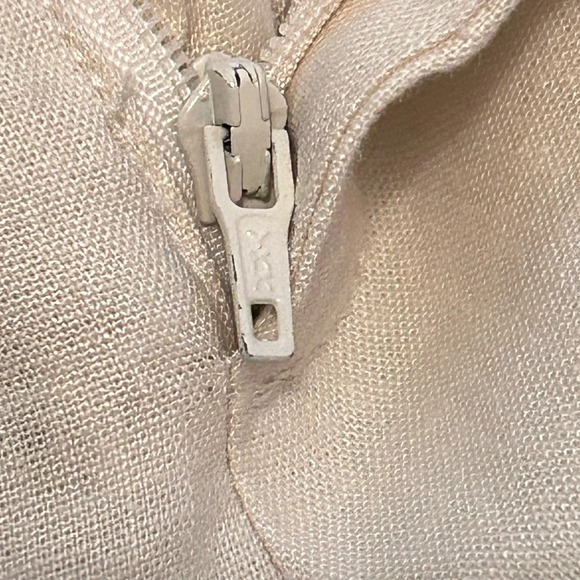 Banana Republic Flax Blend Stretch Martin Fit Womens Dress Pant Cream Size 6P - Picture 9 of 9